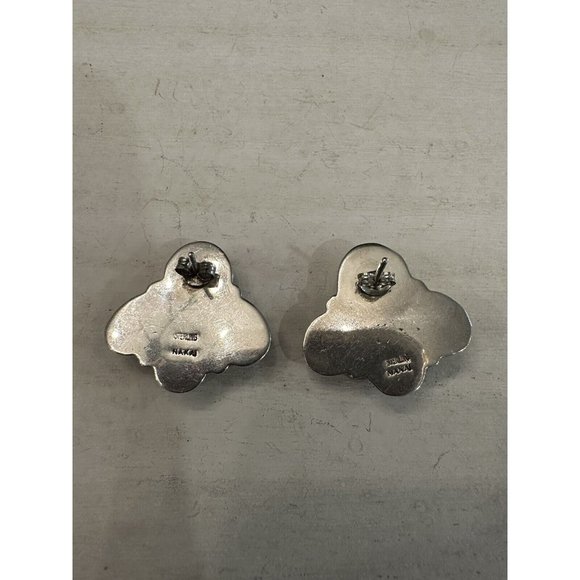 NAKAI NAVAJO 925 Sterling Silver Vintage Multi-Stone Earrings Amethyst Lapis - Picture 6 of 10